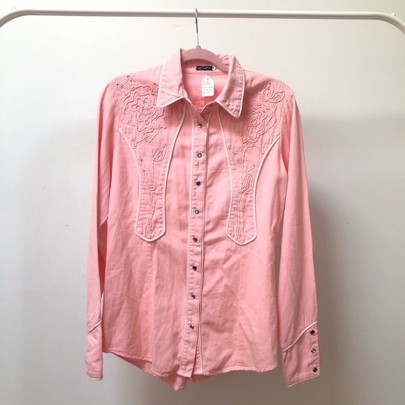 Blue Tattoo | Pink Skull Long Sleeve Button Down - Picture 1 of 8